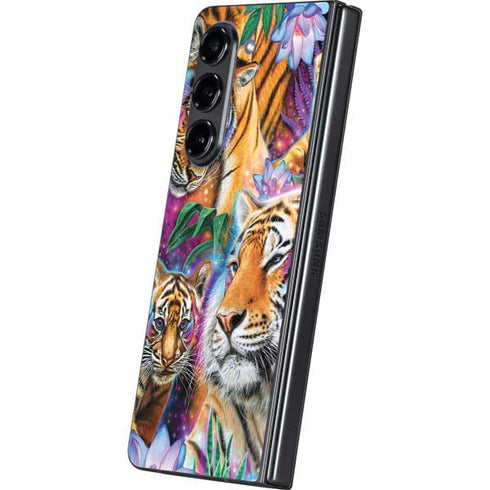 Daydream Galaxy Tigers by Sheena Pike Galaxy Z Fold5 5G Skin