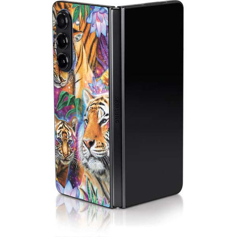 Daydream Galaxy Tigers by Sheena Pike Galaxy Z Fold5 5G Skin