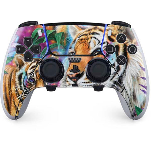 Daydream Galaxy Tigers by Sheena Pike PS5 DualSense Edge Pro Controller Skin