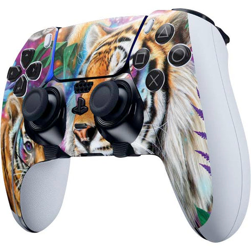 Daydream Galaxy Tigers by Sheena Pike PS5 DualSense Edge Pro Controller Skin