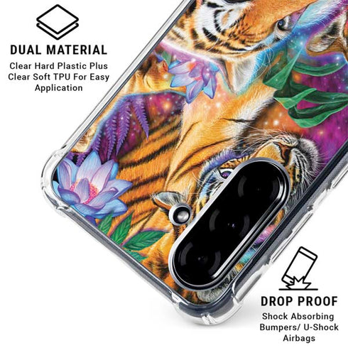 Daydream Galaxy Tigers by Sheena Pike Galaxy A36 5G Clear Case