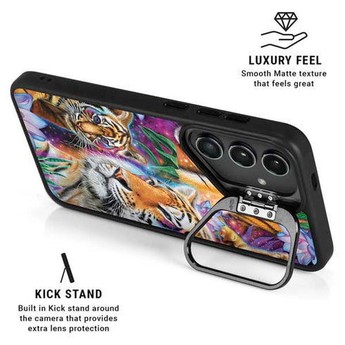 Daydream Galaxy Tigers by Sheena Pike Galaxy S25 Kickstand Case
