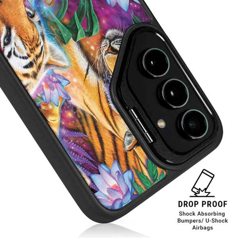 Daydream Galaxy Tigers by Sheena Pike Galaxy S25 Kickstand Case