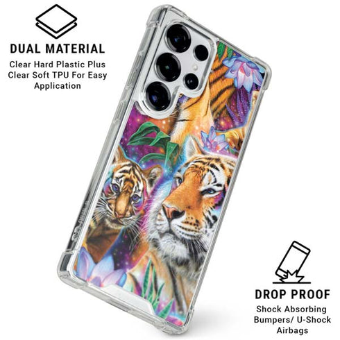Daydream Galaxy Tigers by Sheena Pike Galaxy S25 Ultra Clear Case