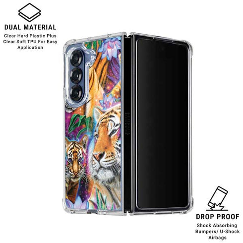 Daydream Galaxy Tigers by Sheena Pike Galaxy Z Fold6 Clear Case