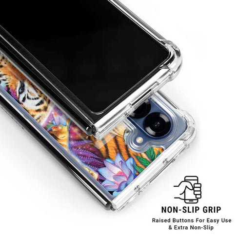 Daydream Galaxy Tigers by Sheena Pike Galaxy Z Fold6 Clear Case
