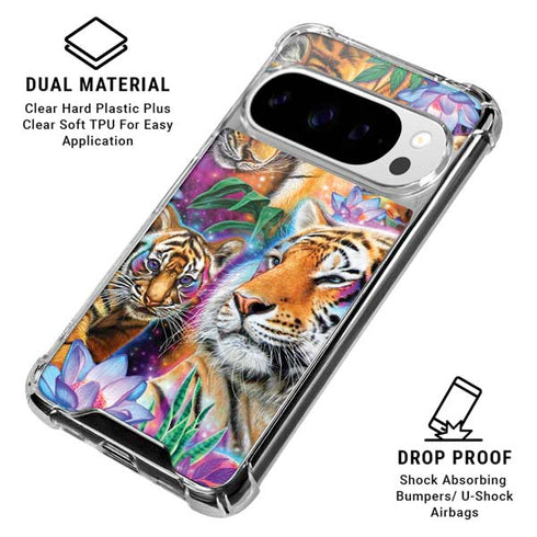 Daydream Galaxy Tigers by Sheena Pike Google Pixel 10 Pro XL Clear Case