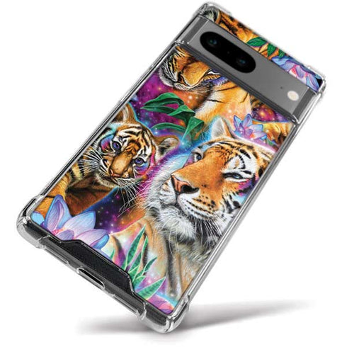Daydream Galaxy Tigers by Sheena Pike Google Pixel 8a Clear Case