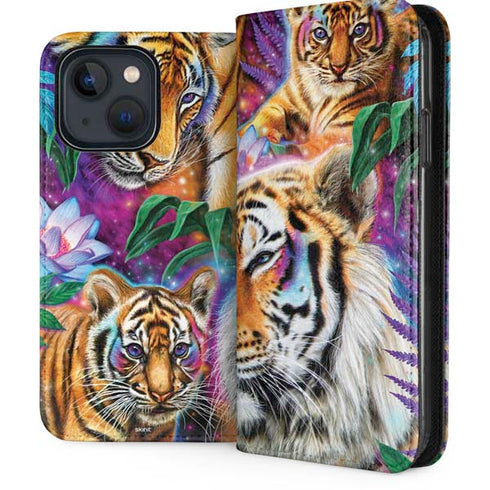 Daydream Galaxy Tigers by Sheena Pike iPhone 13 Folio Case