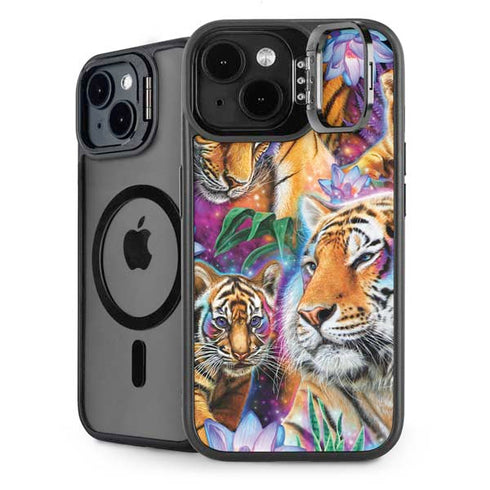 Daydream Galaxy Tigers by Sheena Pike iPhone 13 Kickstand Case