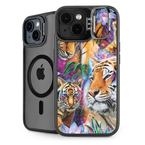 Daydream Galaxy Tigers by Sheena Pike iPhone 14 Kickstand Case