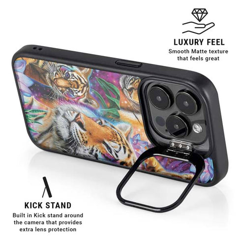 Daydream Galaxy Tigers by Sheena Pike iPhone 14 Pro Kickstand Case