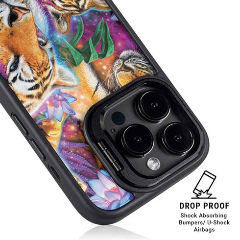 Daydream Galaxy Tigers by Sheena Pike iPhone 15 Pro Kickstand Case