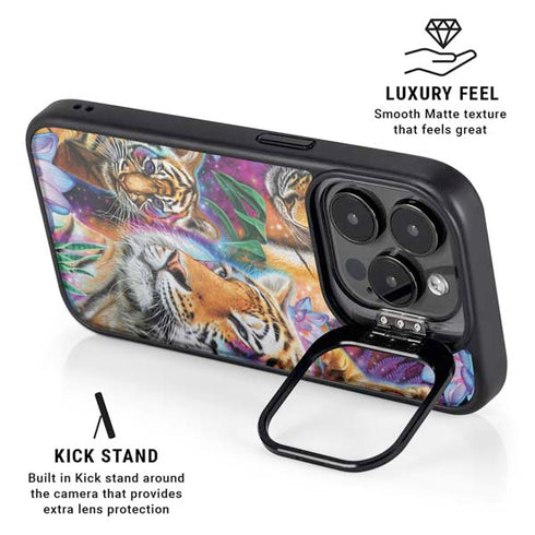 Daydream Galaxy Tigers by Sheena Pike iPhone 15 Pro Max Kickstand Case