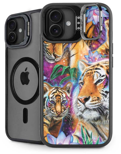 Daydream Galaxy Tigers by Sheena Pike iPhone 16 Kickstand Case