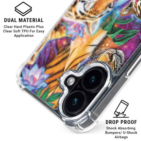 Daydream Galaxy Tigers by Sheena Pike iPhone 16 Plus Clear Case