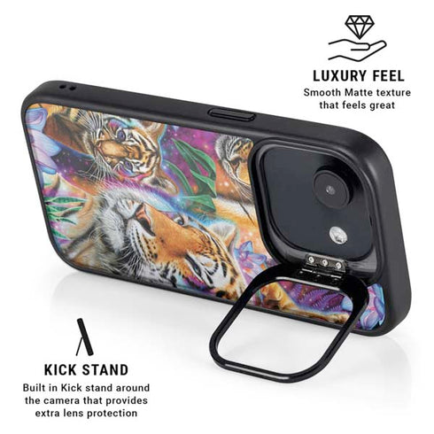 Daydream Galaxy Tigers by Sheena Pike iPhone 16e Kickstand Case