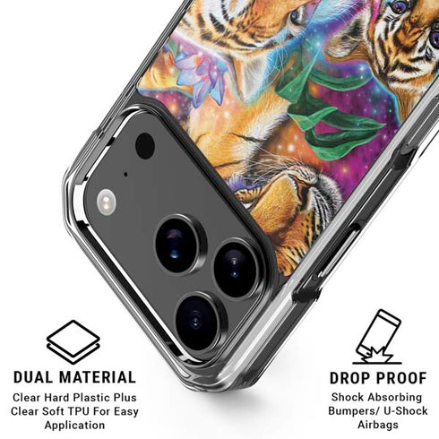 Daydream Galaxy Tigers by Sheena Pike iPhone 18 Pro Clear Case