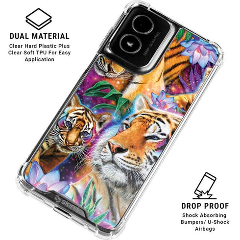 Daydream Galaxy Tigers by Sheena Pike Moto G Power 5G (2024) Clear Case