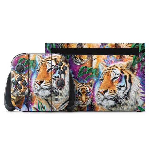 Daydream Galaxy Tigers by Sheena Pike Nintendo Switch 2 (2025) with Joy-Con Skin