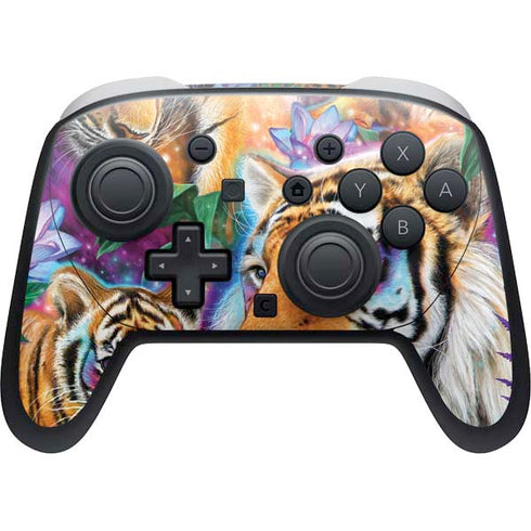 Daydream Galaxy Tigers by Sheena Pike Nintendo Switch 2 (2025) Pro Controller Skin