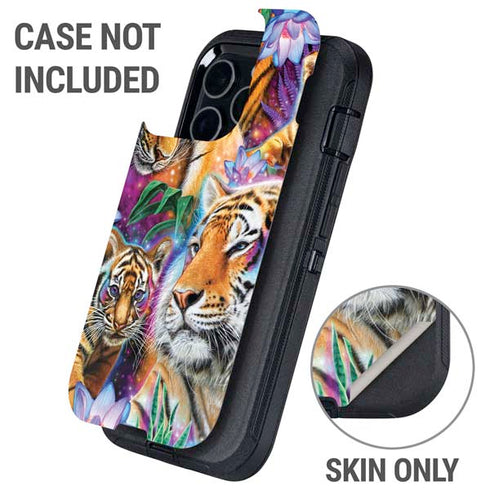 Daydream Galaxy Tigers by Sheena Pike Otterbox Defender iPhone Skin