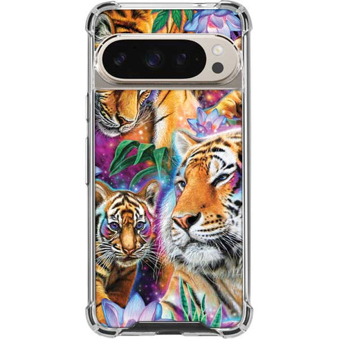 Daydream Galaxy Tigers by Sheena Pike Pixel 9/9 Pro Clear Case