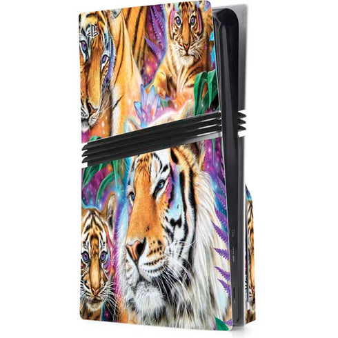 Daydream Galaxy Tigers by Sheena Pike PS5 Pro Disk Console Skin