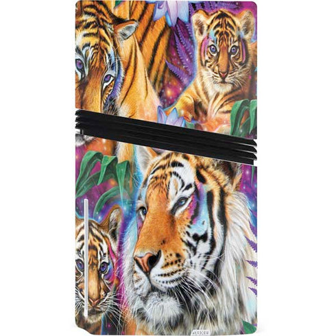 Daydream Galaxy Tigers by Sheena Pike PS5 Pro Disk Console Skin