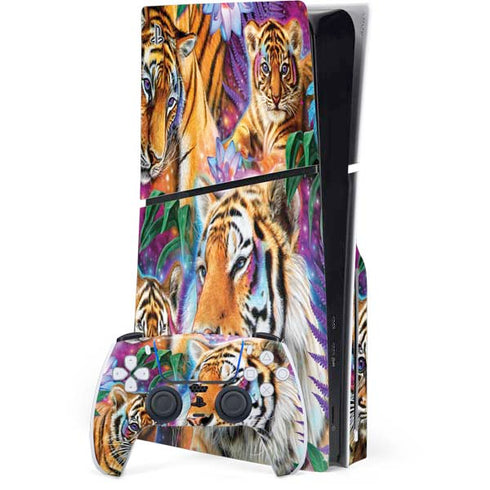 Daydream Galaxy Tigers by Sheena Pike PlayStation PS5 Skins
