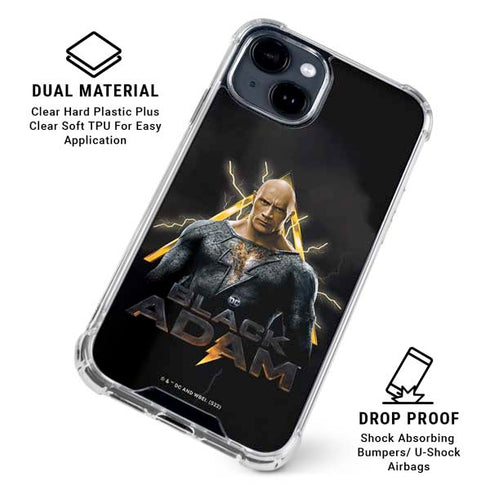 DC Comics Black Adam Movie Art Charcater iPhone 15 Clear Case