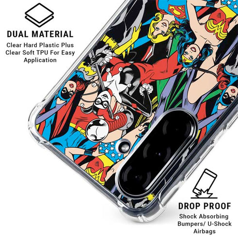 DC Comics Wonder Woman DC Bombshells Characters Pattern Galaxy A36 5G Clear Case