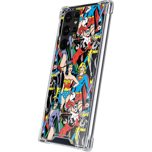 DC Comics Wonder Woman DC Bombshells Characters Pattern Galaxy S22 Ultra Clear Case