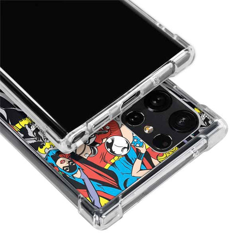 DC Comics Wonder Woman DC Bombshells Characters Pattern Galaxy S22 Ultra Clear Case