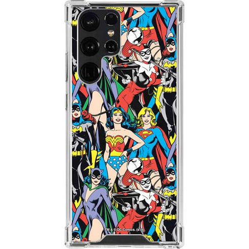 DC Comics Wonder Woman DC Bombshells Characters Pattern Galaxy S23 Ultra Clear Case
