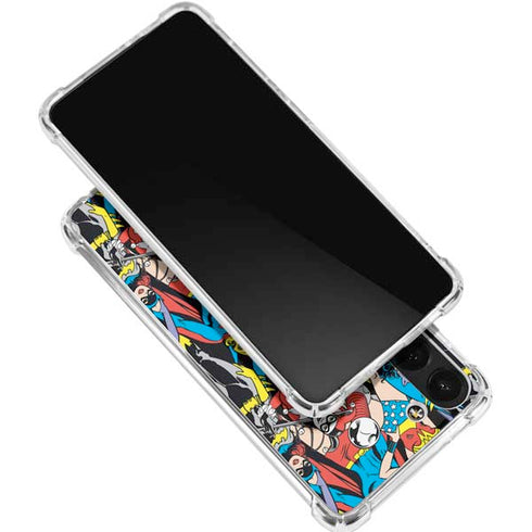 DC Comics Wonder Woman DC Bombshells Characters Pattern Galaxy S24 FE Clear Case