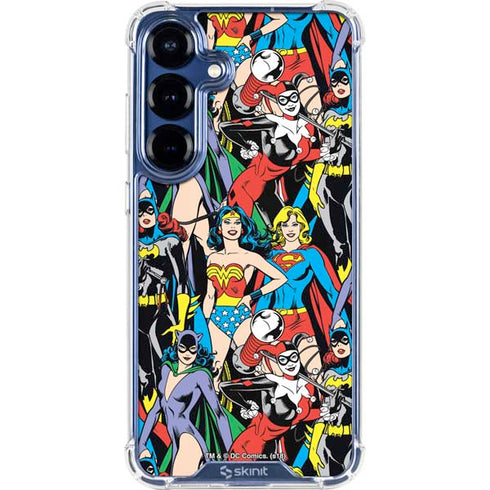 DC Comics Wonder Woman DC Bombshells Characters Pattern Galaxy S25 Clear Case