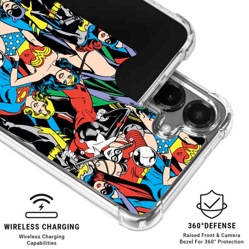 DC Comics Wonder Woman DC Bombshells Characters Pattern Galaxy S26 Clear Case