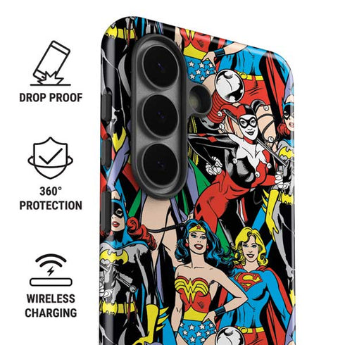 DC Comics Wonder Woman DC Bombshells Characters Pattern Galaxy S26 Plus Impact Case
