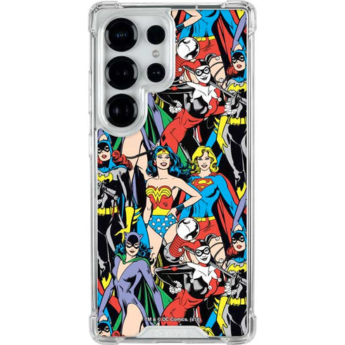 DC Comics Wonder Woman DC Bombshells Characters Pattern Galaxy S26 Ultra Clear Case
