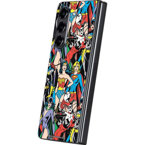 DC Comics Wonder Woman DC Bombshells Characters Pattern Galaxy Z Fold5 5G Skin