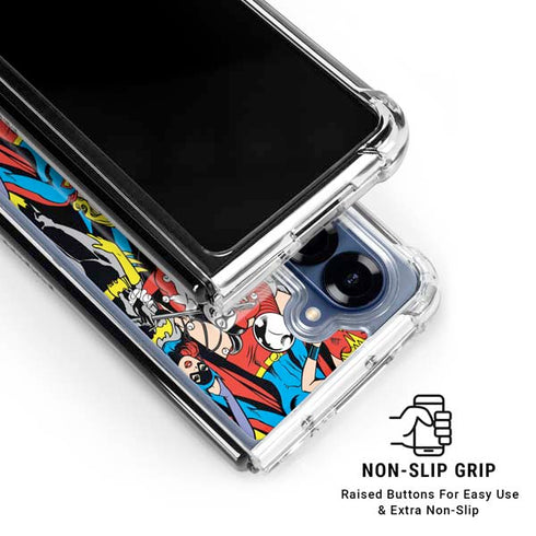 DC Comics Wonder Woman DC Bombshells Characters Pattern Galaxy Z Fold6 Clear Case