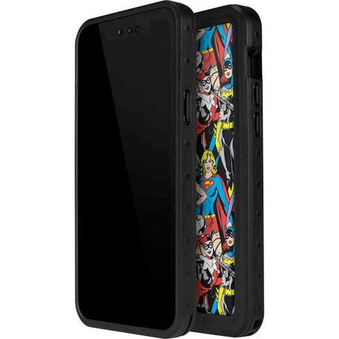DC Comics Wonder Woman DC Bombshells Characters Pattern iPhone 15 Plus Waterproof Case