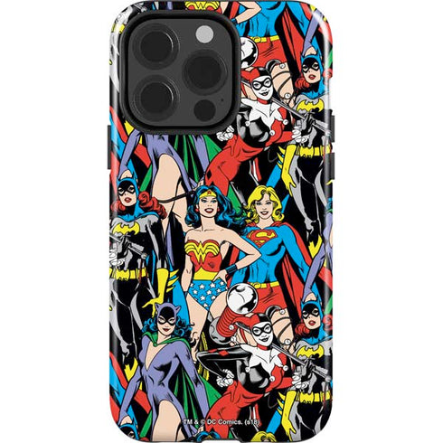 DC Comics Wonder Woman DC Bombshells Characters Pattern iPhone 15 Pro Impact Case