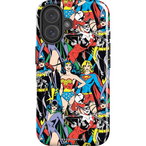 DC Comics Wonder Woman DC Bombshells Characters Pattern iPhone 16 Magsafe Impact Case