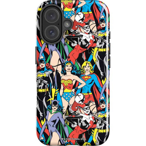 DC Comics Wonder Woman DC Bombshells Characters Pattern iPhone 16 Plus Impact Case