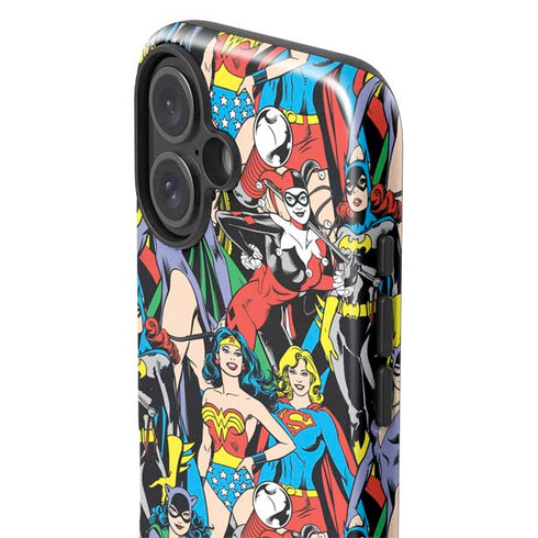 DC Comics Wonder Woman DC Bombshells Characters Pattern iPhone 16 Plus Impact Case