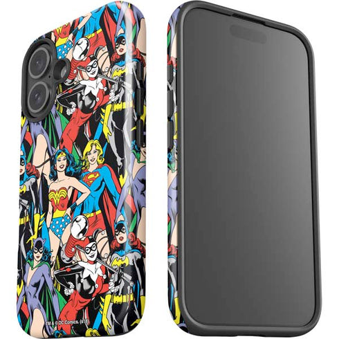 DC Comics Wonder Woman DC Bombshells Characters Pattern iPhone 16 Plus Impact Case