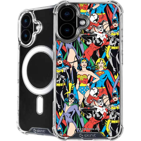 DC Comics Wonder Woman DC Bombshells Characters Pattern iPhone 16 Plus MagSafe Case