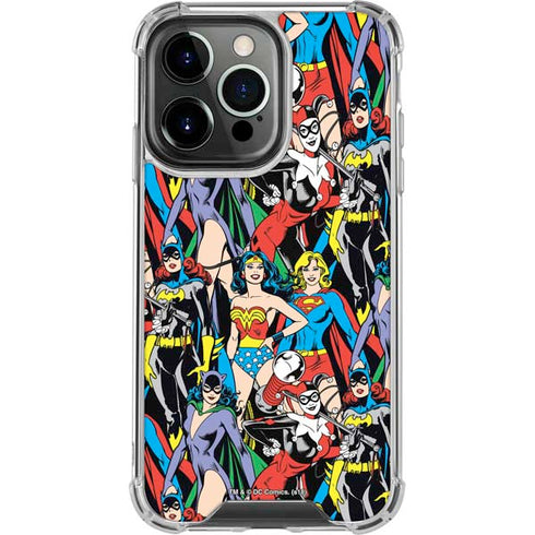 DC Comics Wonder Woman DC Bombshells Characters Pattern iPhone 16 Pro Clear Case